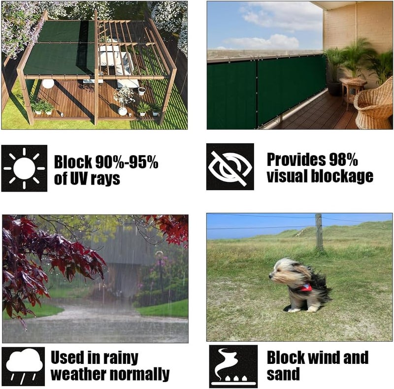 DSDESHU Store Privacy Fence Screen 4 X 20 FT, Heavy Duty Outdoor Shade Mesh Cloth for Garden, Backyard, Patio, Balcony & More – UV Protection, Windproof & Durable – Easy Installation with Grommets, Customizable - Image 4